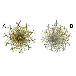 Item 303007 thumbnail Champagne Silver/Champagne Gold Spiral Snowflake Ornament