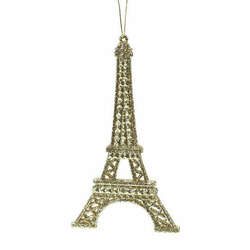 Item 303029 Champagne Gold Eiffel Tower Ornament