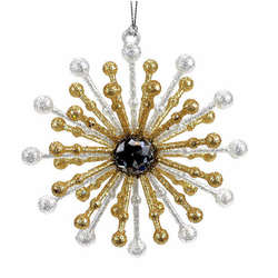 Item 303063 thumbnail Champagne Silver/Gold Sunburst Ornament