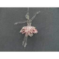 Item 303065 thumbnail Pearl Pink/Sparkle Silver Ballerina Ornament