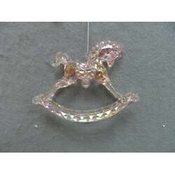 Item 303097 thumbnail Clear/Multicolor Rocking Horse Ornament