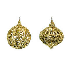Item 303146 thumbnail Gold Round Ball/Onion Ornament