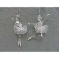 Item 303164 Clear/White Ballet Ornament