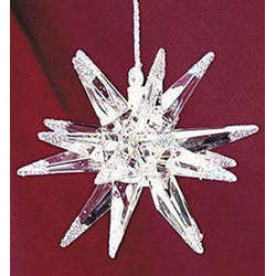 Item 312071 thumbnail Clear Moravian Star With Silver Tips Light Cover Ornament