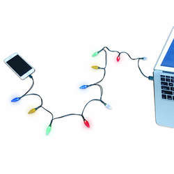 Item 322006 LED USB Christmas Light Bulbs Cell Phone Charger
