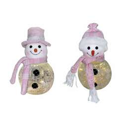 Item 322081 thumbnail LED Glass Pink Christmas Snowman