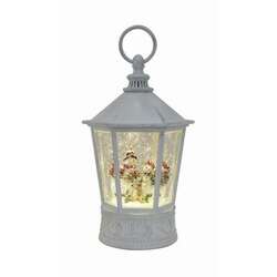 Item 322219 Snowman Hexagon Glitter Lantern
