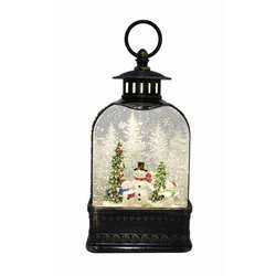 Item 322222 Snowman Wide Dome Glitter Lantern