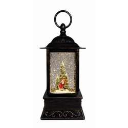 Item 322226 Ice Skaters Glitter Lantern