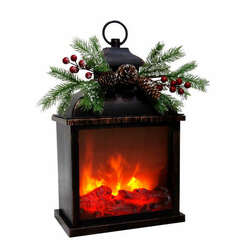 Item 322289 Bronze Floral Christmas Fireplace Lantern