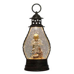 Item 322351 ANGEL WITH NATIVITY GLITTER LANTERN