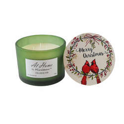 Item 322369 Merry Christmas Cardinal Wreath Candle