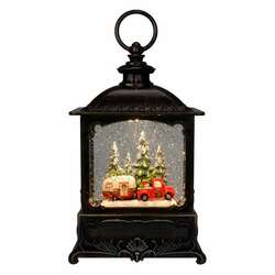 Item 322391 Red Truck With Camper Glitter Lantern