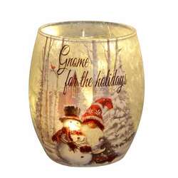 Item 322436 thumbnail Lighted Gnome and Snowman Glass Vase