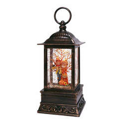 Item 322534 Fall Scarecrow Couple Glitter Lantern