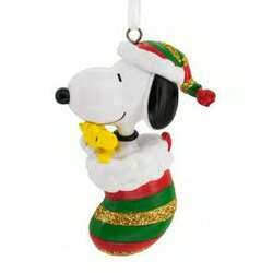 Item 333891 thumbnail Snoopy Holding Woodstock In Stocking