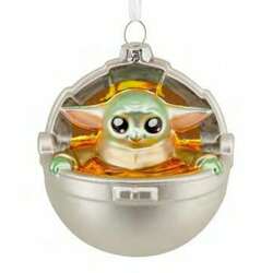 Item 333959 The Mandalorian Grogu Glass Ornament