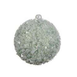 Item 360099 Green Flocked Ball Ornament