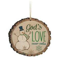 Item 364016 thumbnail God's Love Never Melts Snowman Barky Ornament