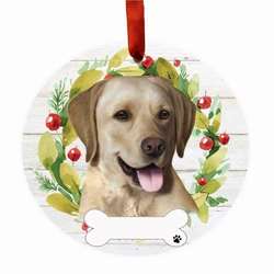 Item 407333 thumbnail YELLOW LABRADOR WREATH ORNAMENT