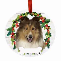 Item 407347 thumbnail SHELTIE WREATH ORNAMENT