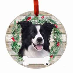Item 407355 thumbnail BORDER COLLIE WREATH ORNAMENT