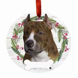 Item 407364 thumbnail BRINDLE PIT BULL WREATH ORNAMENT