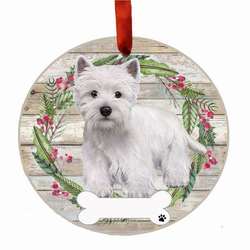 Item 407390 thumbnail WESTIE FB WREATH ORNAMENT