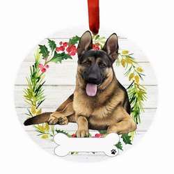 Item 407394 thumbnail GERMAN SHEPHERD FB WREATH ORNAMENT