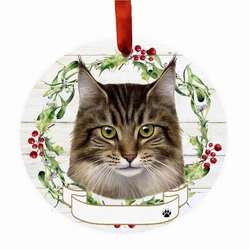 Item 407401 thumbnail MAINE COON CAT WREATH ORNAMENT