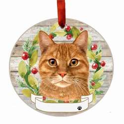 Item 407403 thumbnail ORANGE TABBY CAT WREATH ORNAMENT