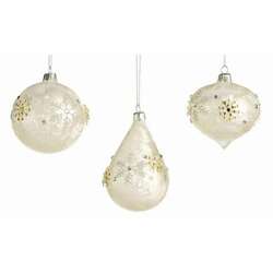 Item 408637 White Embellished Ball/Drop/Onion Ornament