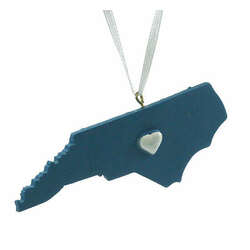 Item 416512 Shaped North Carolina With Heart Ornament