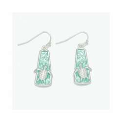 Item 418171 thumbnail Aqua Enamel With Silver Turtle Earrings