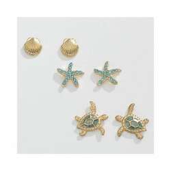 Item 418319 thumbnail Gold Turtle Trio Earrings