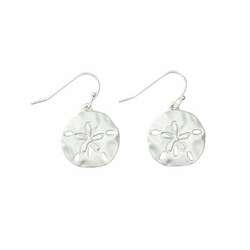Item 418733 thumbnail Matte Silver Sand Dollar Earrings