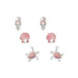 Item 418743 thumbnail Soft Pink Coastal Tri Earrings
