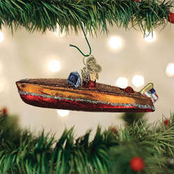 Item 425560 Classic Wooden Boat Ornament