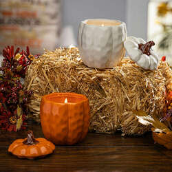 Item 431060 Ceramic Pumpkin Jar Wax Candle