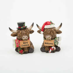 Item 431162 thumbnail Holiday Highland Cow With Sign Figure