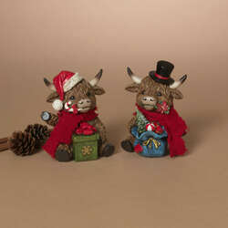 Item 431213 thumbnail Holiday Highland Cow With Gift Figure