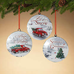 Item 431415 Metal Holiday Winter Scene