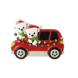 Item 459016 Polar Bears In Car Family Of 2 Ornament