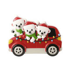 Item 459017 Polar Bears In Car Family Of 3 Ornament