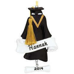 Item 459034 Graduate Cap and Gown With Diploma Ornament