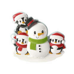 Item 459123 Penguins Building A Snowman Family Of 3 Ornament