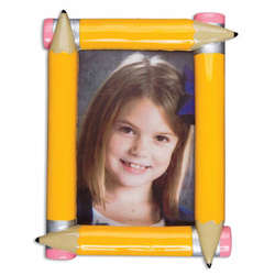 Item 459129 Yellow Pencils Photo Frame Ornament