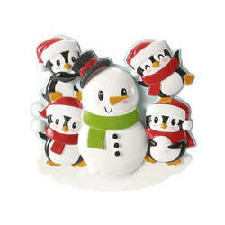 Item 459146 Penguins Building A Snowman Family Of 4 Ornament