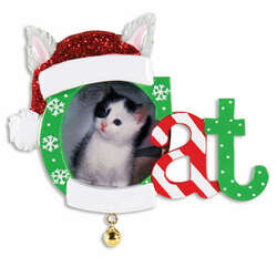 Thumbnail Christmas Cat Photo Frame Ornament