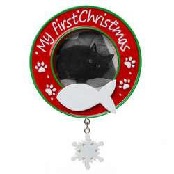 Thumbnail Cat's First Christmas Photo Frame Ornament